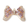 Brass Micro Pave Cubic Zirconia Pendants with Glass KK-U052-27G-02-1