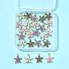 24Pcs 4 Colors Alloy Rhinestone Connector Charms ALRI-FS0001-13-7