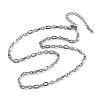 3.5MM 304 Stainless Steel Oval Link Chain Necklaces NJEW-T016-08P-4