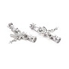 Brass Micro Pave Clear Cubic Zirconia Peg Bails Fold Over Clasps KK-S360-178-2