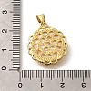 Brass Pave Natural White Shell Carved Angel Pendants KK-Z091-03G-3
