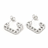 Non-Tarnish 304 Stainless Steel Chain Shape Stud Earrings LS-EJEW-F283-03P-1
