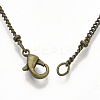 Brass Coated Iron Curb Chain Necklace Making MAK-T006-01AB-3