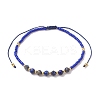 Adjustable Natural Lapis Lazuli & Seed Braided Bead Bracelets BJEW-JB10181-07-1