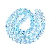 Electroplate Transparent Glass Beads Strands EGLA-N056-01A-04-2