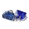 Watermelon Stone Glass Brass Pendants KK-E274-01P-022-3
