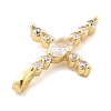 Brass Micro Pave Clear Cubic Zirconia Pendants KK-L228-01G-02-2