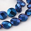 Electroplate Non-magnetic Synthetic Hematite Flat Round Bead Strands G-L368-05F-1