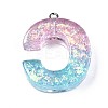 Transparent Epoxy Resin Pendants CRES-S364-002C-2