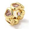 Real 18K Gold Plated Brass Micro Pave Cubic Zirconia European Beads KK-F854-03G-01-1