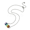 Chakra Natural & Synthetic Gemstone Braided Pendant Necklaces NJEW-TA00090-2