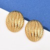 304 Stainless Steel Textured Oval Stud Earrings EJEW-I320-21G-04-1