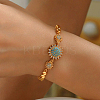 Sunflower Brass Link Bracelets for Women YB0749-4
