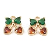 Brass Micro Pave Cubic Zirconia Charms KK-F906-11G-01-1