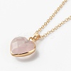 Mixed Natural Gemstone Heart Pendant Necklaces NJEW-JN03491-3