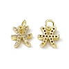 Real 18K Gold Plated Brass Micro Pave Clear Cubic Zirconia Charms KK-E068-VB411-12-1