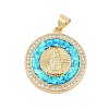 Brass Micro Pave Cubic Zirconia Pendants KK-I723-40G-1
