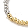 Brass Round Beaded Stretch Bracelets for Women LS-BJEW-S159-02C-PG-2