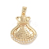 Brass Micro Pave Clear Cubic Zirconia Pendants KK-P273-08G-1