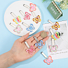 12Pcs 6 Styles Butterfly Acrylic Shoe Charms HJEW-CA00015-3
