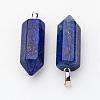 Brass Natural Lapis Lazuli Pendants G-O160-03E-1