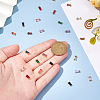 24Pcs 12 Colors Brass Cubic Zirconia Charms FIND-HS0001-13-3