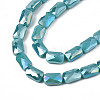 Electroplate Opaque Solid Color Glass Beads Strands EGLA-N002-25-A06-3