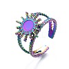 201 Stainless Steel Star Cuff Ring RJEW-S405-141-4