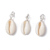 Natural Cowrie Shell Pendants PALLOY-JF03710-01-1
