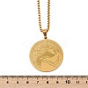 201 Stainless Steel Flat Round with Boy Pendant Box Chain Necklaces for Women Men NJEW-R013-05G-5