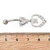 Alloy Crystal Rhinestone Dangle Curved Barbell Belly Rings LS-AJEW-R007-04P-06-3