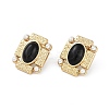 Ion Plating(IP) 304 Stainless Steel Rectangle Stud Earrings EJEW-Z068-30G-01-1