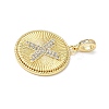 Brass Micro Pave Clear Cubic Zirconia Pendants KK-L253-17G-X-2