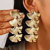 Alloy Dangle Stud Earrings EJEW-B136-02KCG-01-1
