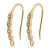 Brass Micro Pave Clear Cubic Zirconia Earring Hooks KK-G516-01G-1