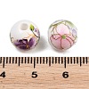 Printed Floral Printed Porcelain Beads PORC-T137-01B-3