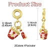 2Pcs 2 Colors Brass Enamel European Dangle Charms KK-FS0001-81-4
