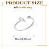 1Pc Letter Brass Rhinestone Open Cuff Rings for Women AJEW-LP0004-47Y-S-2