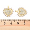 Brass Pave Clear Cubic Zirconia With ABS Imitation Pearl Beads Pendants KK-U009-03G-3