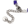 Rondelle Cube Glass & Brass Link Chain Bracelets BJEW-L685-09P-3