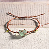 Natural Fluorite Braided Bead Bracelet PW-WG21595-15-1