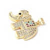 Brass Micro Pave Colorful Cubic Zirconia Pendants ZIRC-I071-01G-02-2