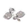 Non-Tarnish 304 Stainless Steel Twist Rectangle Dangle Stud Earrings for Women EJEW-E199-16P-2