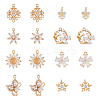 16Pcs 8 Styles Brass Micro Pave Cubic Zirconia Pendants KK-DC0002-83-1