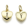 Brass Micro Pave Clear Cubic Zirconia Charms LS-KK-N227-34I-NF-1