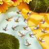 32Pcs 2 Colors Bees Alloy Enamel Pendant Decorations HJEW-PH02214-4