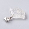 Fan Natural Quartz Crystal Pendants G-I299-C01-3