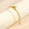 201 Stainless Steel T Bar Charm Anklets for Women FS-WG8F6B6-01-2