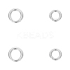 4Pcs 2 Styles 304 Stainless Steel Spring Gate Ring STAS-UN0059-43B-1