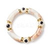 8Pcs 8 Color Acrylic Curved Tube & Plastic Evil Eye Beaded Stretch Bracelets Set BJEW-JB08963-3